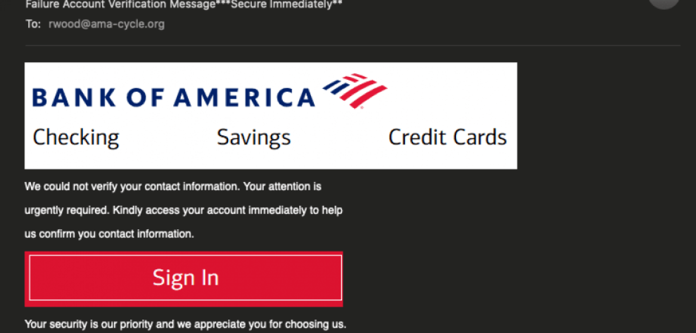 Bank Of America Phishing Email Used Numerous Tricks To Prey Upon ...